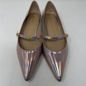 Stuart Weitzman Iridescent Pointed Flats make an offer.